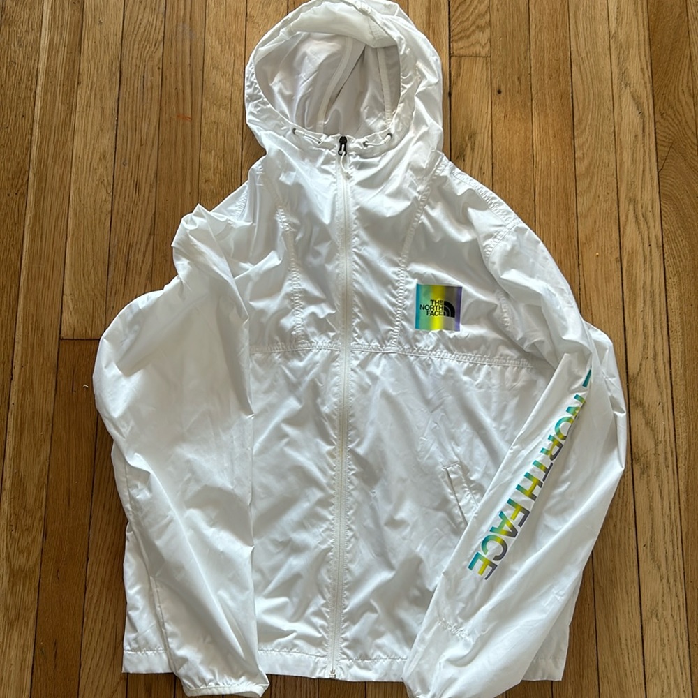 NORTH FACE White Zippered Windbreaker